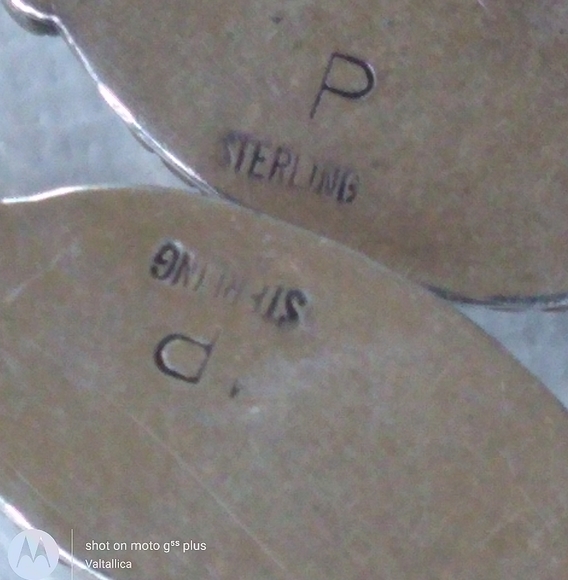 Singed Native American Sterling Silver Blue Opal Drop Earrings VINTAGE - Picture 5 of 8